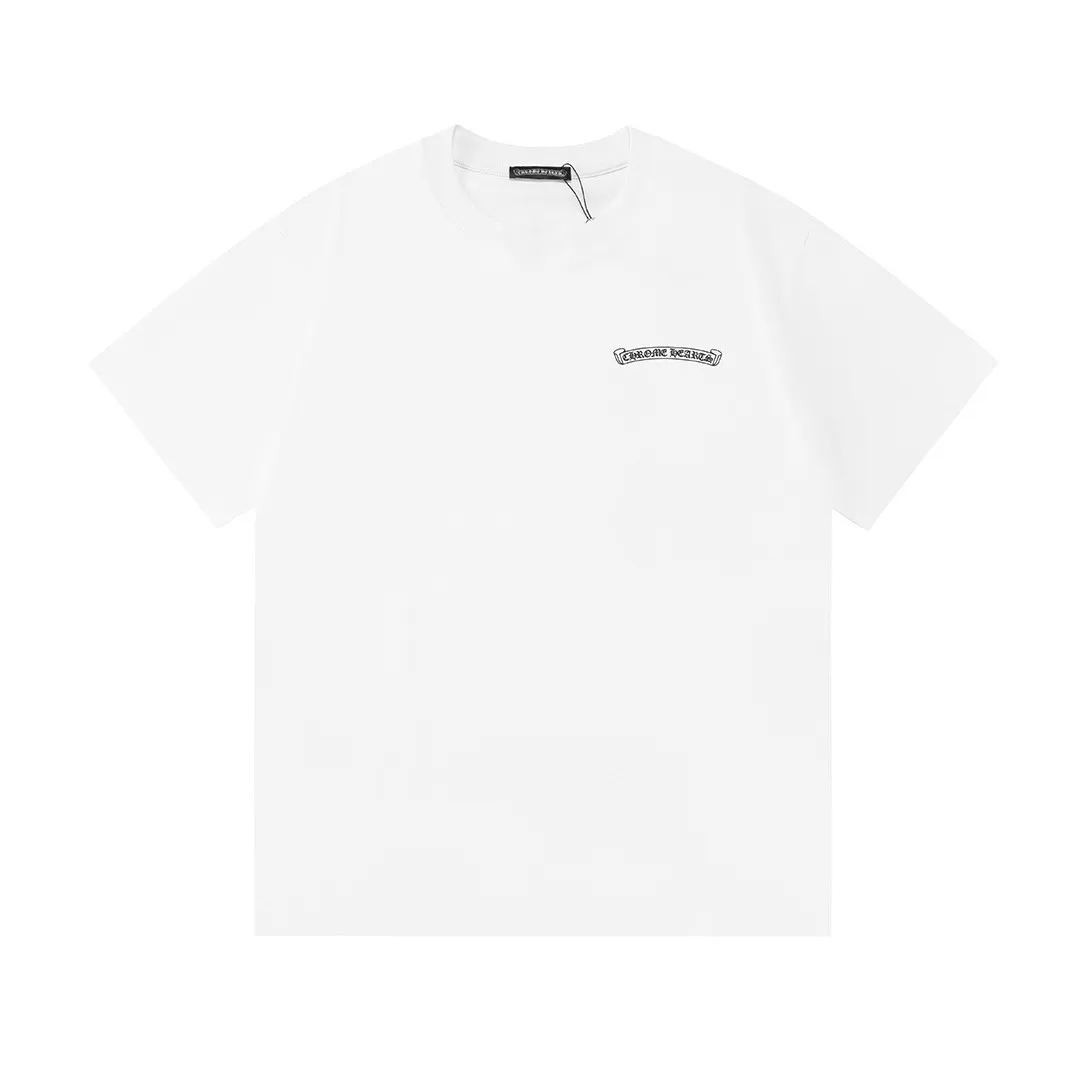 P150 Chrome Hearts Chrome Hearts 2026 official website new brand collection logo, same style for men and women, short-sleeved T-shirt ·Customized 300g 100% double yarn pure cotton fabric ·Dyeing 32 counts double-strand thread ·Collar label, hangtag, main mark and three labels complete Color: White Size: XS S M L